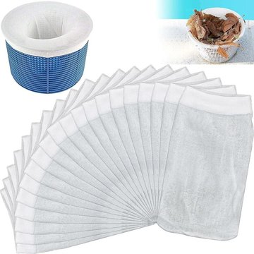 20 pièces AYYQH écumoire piscine chaussettes filtre Ultra Fine réutilisable Super élastique Nylon tissu panier