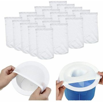 20PCS Chaussette Skimmer Piscine,Pool Skimmer Socks,Chaussette Skimmer,Filtres en Tissu de Nylon,Piscine Filtres en Tissu,Skimmer de Surface pour