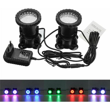 Lling - 2IN1 1set 2 lumières rgb led piscine sous-marine lumière projecteur étanche IP68 Aquarium jardin fontaine étang poisson lampe paysage plongée