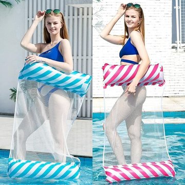 2pcs Hamac Flottant, 4-en-1 Hamac Gonflable Piscine Hamac d'eau Gonflable, Pliable Flottantes Hamac Flotteur Ultraléger, Chaise Longue Flotteur pour