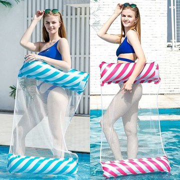 2pcs Hamac Flottant WAHAISON, 4-en-1 Hamac Gonflable Piscine, Hamac d'eau Gonflable, Pliable Flottantes Hamac Flotteur Ultraléger, Chaise Longue Flotteur pour Piscine