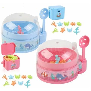 2pcs Machine de jeu de pêche TUMALAGIA pour enfants en piscine, jouet, Mini attrape-poisson, Capsule, nouveauté, jouets à remonter, pour l'extérieur