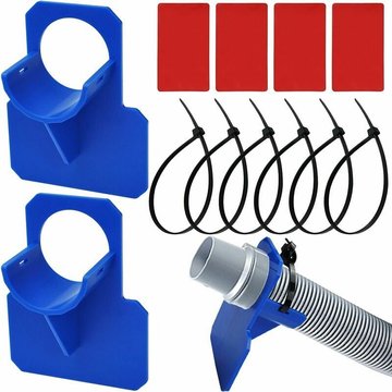 2Pcs Supports de Tuyau de Piscine SWYEOOT en Plastique, Support pour Tuyau d'eau de Piscine pour Piscine Hors Sol, avec 4 Colles et 6 Serre-Câbles – Empêche Le