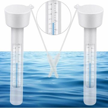 2PCS KINARITO Thermomètre Flottant de Piscine Thermomètres avec Une Corde Résistant aux Chocs, Blanc
