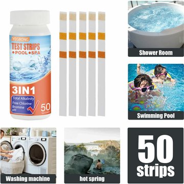 Bares - 3 en 1 Testeur Chlore en Bandelette pour Eau de Piscine et Spa Papier test pH piscine Papier test piscine Papier test pH eau de piscine