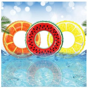3 pcs Anneaux de Natation Flotteurs LEISEI de Piscine Gonflables pour Enfants Adultes 90cm Fruits Piscine Floaties Anneaux Tube Jouets pour Piscine Summer Beach
