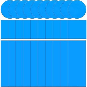 30 Pièces Patchs de Réparation PVC Auto-Adhésifs, Patch de Doublure de Piscine en Vinyle Caoutchoucs de Réparation de Bateau pour Couleur Bleue,