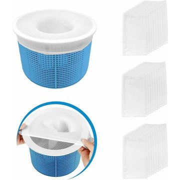 30 Pièces Pool Skimmer Socks, Chaussettes d'écumeur de Piscine Perfect Filter Savers pour Panier de Skimmer de Filtre, Doublure d'écran en Maille