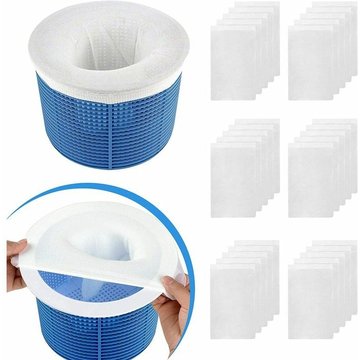 30 Pièces Pool Skimmer Socks, Chaussettes d'écumeur de Piscine Perfect Filter Savers pour Panier de Skimmer de Filtre, Doublure d'écran en Maille