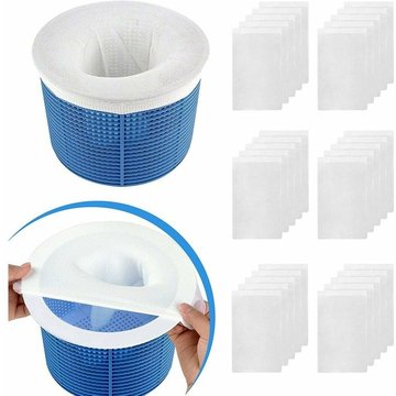 30 Pièces KINARITO Pool Skimmer Socks, Chaussettes d'écumeur de piscine Perfect Filter Savers pour panier de skimmer de filtre, doublure d'écran en maille pour piscine