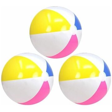 3X Ballon de Plage Gonflable - Ballon de Plage Hydrofuge - Ballon de Plage pour Plage, Piscine et Lac de Baignade - Jouet de Bain - Ø 35 cm (Ø 35 cm