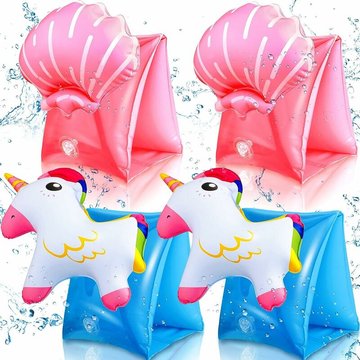 4 Paires Brassards Gonflables en pvc Brassards de Piscine pour Enfants Manches Flottantes de Natation Bandes de Bras Flotteurs pour Apprentissage