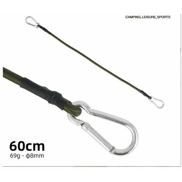 AYYQH - 4pcs 60cm Mousqueton Bungee Bandes Élastiques pour Camping, Bagages, Lanière de Tente de Voyage, Camping Corde à Linge Bagages Attache Piscine