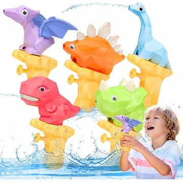 5 pièces Dinosaures Pistolet à Eau WAHAISON, Jouets de Bain Cadeaux pour Enfants, Jeu de Plein Air, Jouets pour Piscine Plage Accessoire