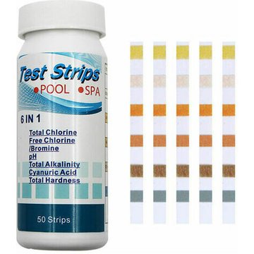 6 In1 Piscine Spa Bandelettes Ph Chlore Alcalinite Durete De L'Eau 50Pcs