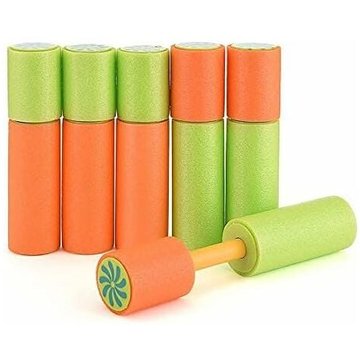 6pcs Pistolet à Eau WAHAISON, Pistolet à Eau en Mousse pour Les Enfants, Jouets de Piscine, Bain et Plage d'été, Natation, pour Les Enfants comme Cadeaux (Vert Orange)
