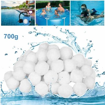 ECHOO 700g / 8L Boules de Filtre de Piscine, Balles Filtrantes, Média Filtre à Fibres pour Piscine Filtres à Sable, Filtrage de l'eau, Écologique, Léger