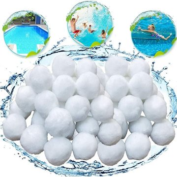 700g Boules de Filtre de Piscine, Balles Filtrantes,Média Filtre à Fibres pour Piscine Filtres à Sable Filtrage de l'eau. (Blanc)