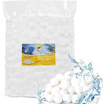 800g Balles Filtrantes,Boules de Filtre de Piscine,Réutilisables,Média Filtre à Fibres Peut Remplacer 28 kg Sable Quartz Piscine Filtres à Sable