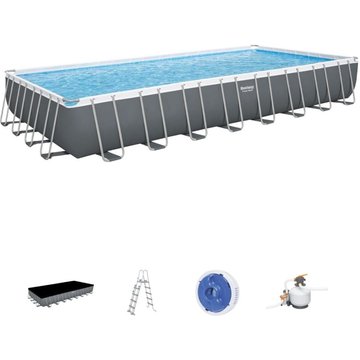 Piscine Démontable Tubulaire Bestway Power Steel 956x488x132 cm avec Pompe de Filtration de 8.327 L/H, Échelle et Bâche