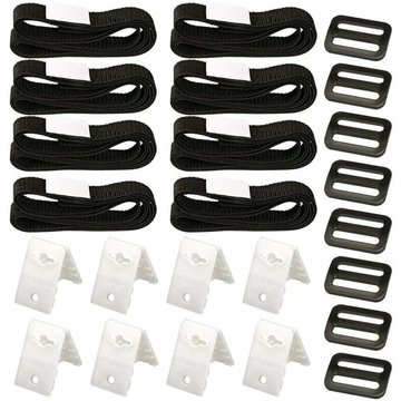 Accessoires pour Piscine SWYEOOT : Kit Solaire Planifiez avec Sangles Adhésives en Nylon et Velcro, Plaques de Fixation et Boucles, Contient 8 Sangles et Attaches