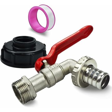 Adaptateur de Cuve SWYEOOT 3/4 Robinet Sortie Piscine Robinet Cuve 1000L Robinet Récupérateur Eau de Pluie Adaptateur de Réservoir IBC Connecteur à Filetage 3/4 pour Piscine