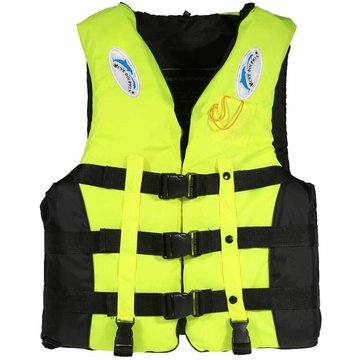 Adultes natation nautique dérive gilet gilet de sécurité avec sifflet,Vert fluorescent xl