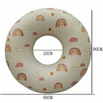 TUMALAGIA - Anneau de bain et seau ensemble piscine gonflable enfants jouets d'eau drôles avec impression de dinosaure arc-en-ciel pour la piscine