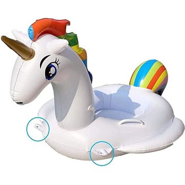 Anneau de bain gonflable JORMFTTE pour bébé avec poignées, décorations de radeau de salon de fête d'été pour enfants en piscine