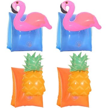 Fvbjd - Anneau de Bras pour Enfants, Flamant Rose épais, Manchons gonflables Ananas, Anneau de Natation (Flamant Rose * 2, Ananas Jaune * 2, Pompe
