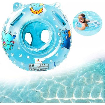 Anneau de Natation Bébé - Bleu éléphant - 50CM (diamètre extérieur une fois gonflé)