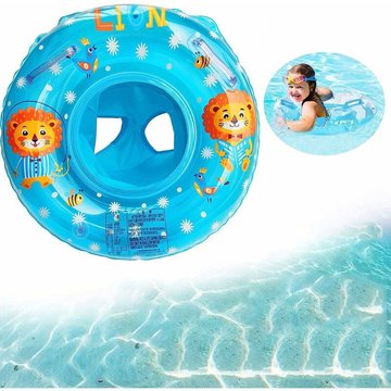 Anneau de Natation Bébé Piscine - Lion Bleu - WAHAISON - 50CM (diamètre extérieur une fois gonflé)