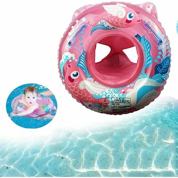 TUMALAGIA - Anneau de Natation Bébé Piscine - Poisson Auspiceux (rose) - 50cm (diamètre extérieur une fois gonflé)