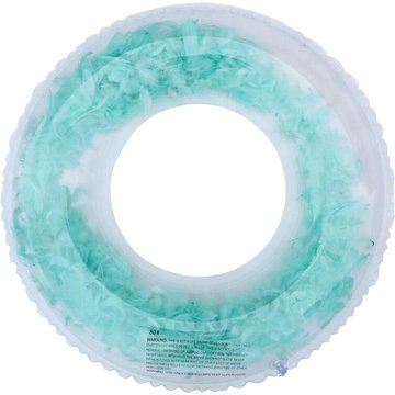Anneau de natation en plumes JORMFTTE, anneau de natation transparent gonflable épaissir les paillettes en PVC, anneau flottant de piscine gonflable en plumes