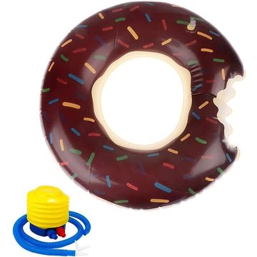 Anneau de natation gonflable en forme de beignet bouée anneau flottant coussin d'air grand jouet (une fois gonflé) Diamètre extérieur : 114 cm