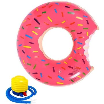 Anneau de natation gonflable en forme de beignet bouée anneau flottant coussin d'air grand jouet (une fois gonflé) Diamètre extérieur : 114 cm