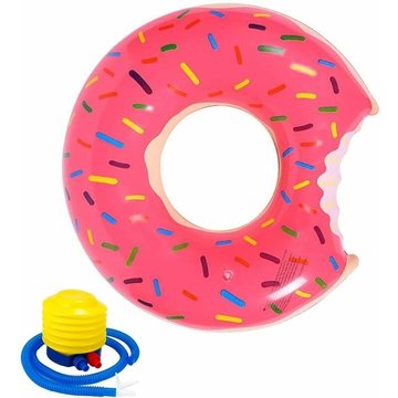 Anneau de natation gonflable WAHAISON en forme de beignet pour piscine, bouée anneau flottant coussin d'air grand jouet (une fois gonflé) Diamètre extérieur : 114 cm
