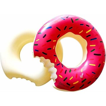 Anneau de natation gonflable en forme de beignet WAHAISON - Bouée anneau flottant coussin d'air grand jouet piscine (une fois gonflé) Diamètre extérieur : 86 cm