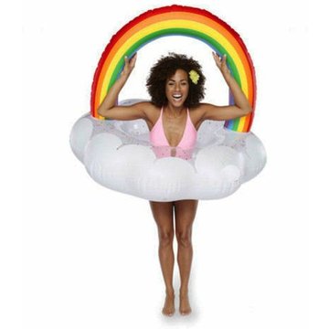 Thsinde - Anneau de natation gonflable pour adulte Motif nuages arc-en-ciel,120cm