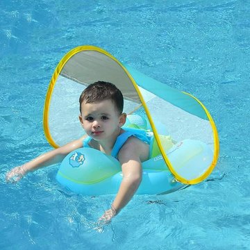 Anneau de natation gonflable pour bébé - Aide bébé à apprendre à nager avec pompe pour enfants de 3 à 36 mois