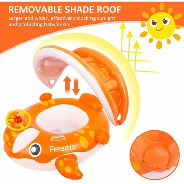 Anneau de natation LEISEI pour bébé, entraîneur de natation en piscine avec pare-soleil amovible, anneau de natation pour bateau pour enfants