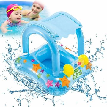 Anneau de Natation pour Bebe, Siège De Piscine, Anneau de Natation Gonflable, Anneaux de Natation avec Auvent Gonflable, Anneau de Natation