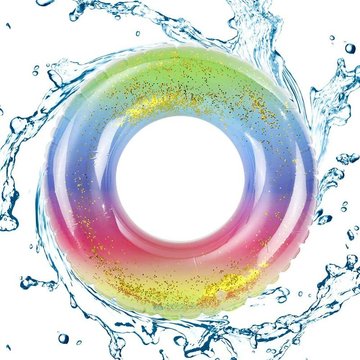 Anneau de Natation Clignotant XINUY, Anneau Flottant Gonflable pour Enfants Couleur, Piscine Anneau Flottant de Plage d'été, Anneau de Natation pour