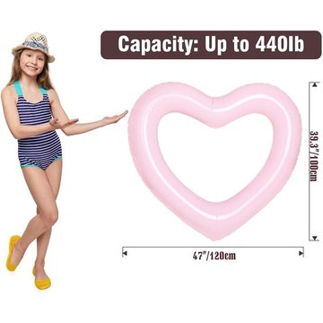 Anneaux de natation gonflables SONIATKIA, 120 x 100 cm en forme de cœur pour piscine, flotteur de piscine, jouets de fête sur la plage pour enfants, adultes