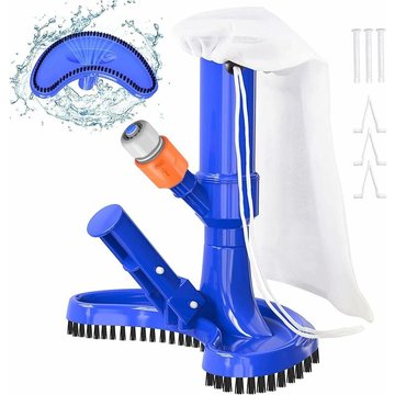Seenlin - Aspirateur de piscine, nettoyeur sous vide portable amélioré avec brosse et sac, pour piscine hors-sol, accessoires de nettoyage