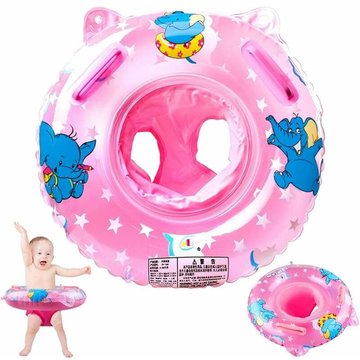 Anneau de natation pour bébé Flotteur de natation gonflable réglable pour enfants Anneau de bain pour enfants de 6 mois à 36 mois (Rose)