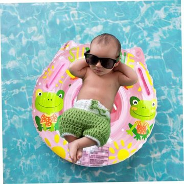 Bague de baignade SWYEOOT pour piscine, Bague de baignade pour bébé, Cartouche de siège de sécurité gonflable, Chariot de baignade avec poignée, Rose