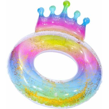 Bague de baignade gonflable SWYEOOT - Piscine colorée flottante avec couronne pour enfants et adultes - 100 cm
