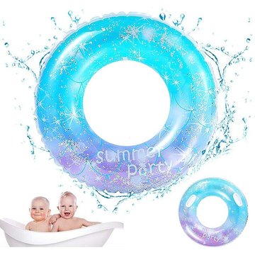 MRETERNEL - Bague de Natation Ciel Étoilé, Anneau de Natation, Bouée Gonflable de Piscine, Anneau de Natation Gonflable avec Paillettes en Durable