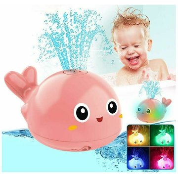Baleine bébé jouet de bain TUMALAGIA, jet d'eau lumières bain arroseur jouet piscine, jet d'eau jouets de bain pour bébés tout-petits enfants jouets de bain (blush)